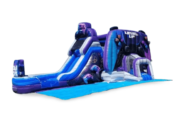 Level Up Combo bounce house with slide rental in Conroe TX
