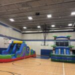 Sports challenge inflatable game at a community event
