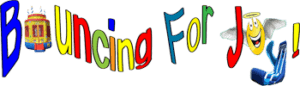 Bouncing for joy bounce house and party rentals site logo only