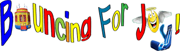 Bouncing for joy bounce house and party rentals site logo only