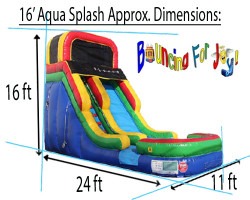 1620rainbow20water20slide20dimensions20bouncing20for20joy 1727405722 16' Aqua Splash SLIDE