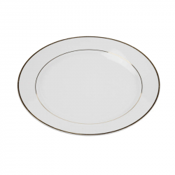 10 Round White with Gold Rim Dinner Plate (Qty of 10)