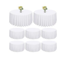 120’’ Round White  Linen