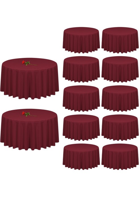 120’’ Burgundy Round Table linen