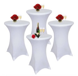 White Spandex Cocktail Table Cover