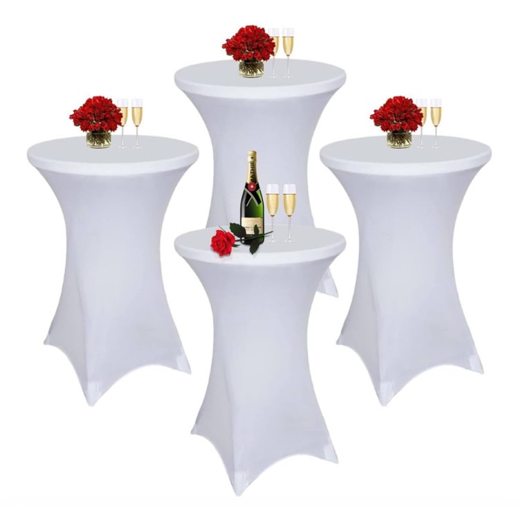 White Spandex Cocktail Table Cover