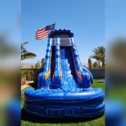 22' Giant Blue Marble and Orange Water Slide 40L 17W  22H