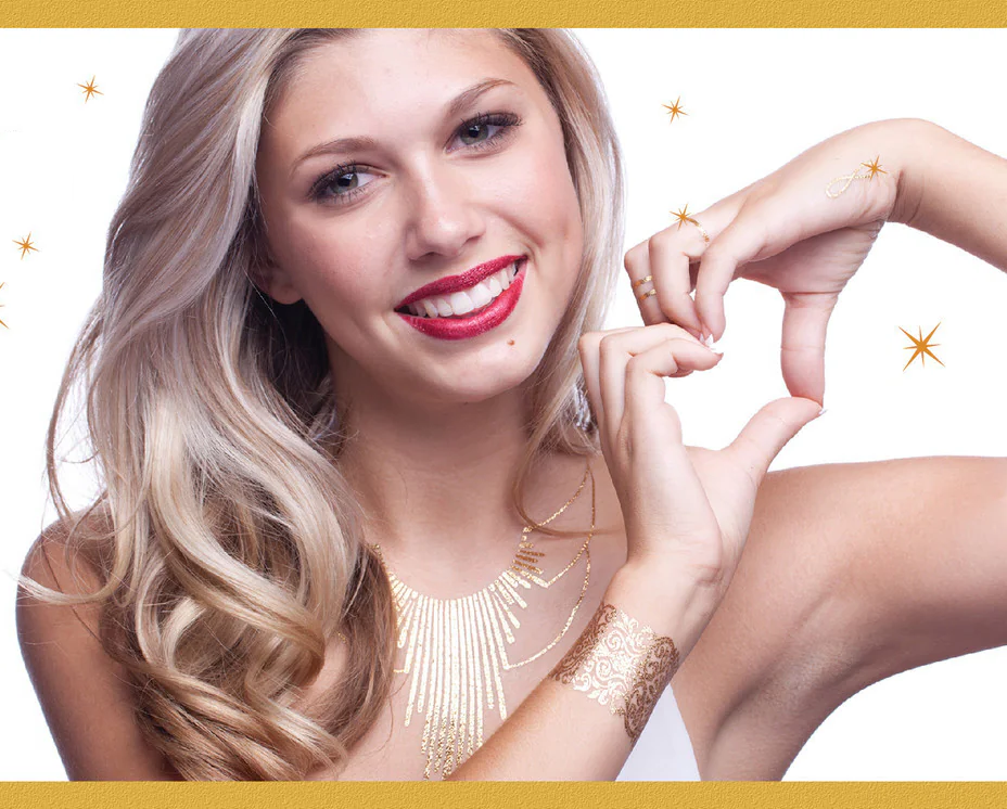 Glitter Jewelry Tattoo Metallic Jewelry Tattoos