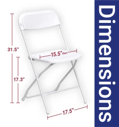 Standard White Plastic Folding Chair