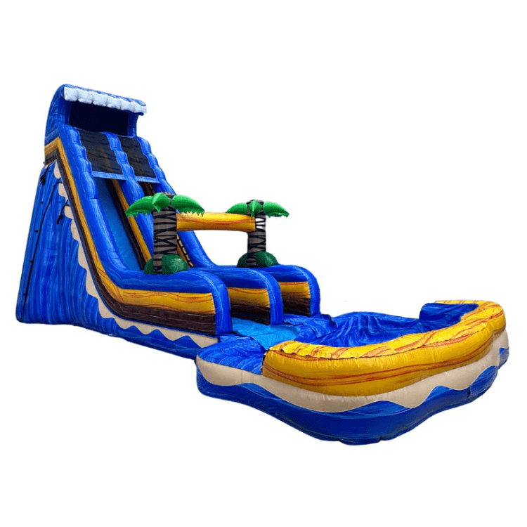 18ft Blue Wave Slide in Grand Rapids | Grand Rapids Bounce Houses