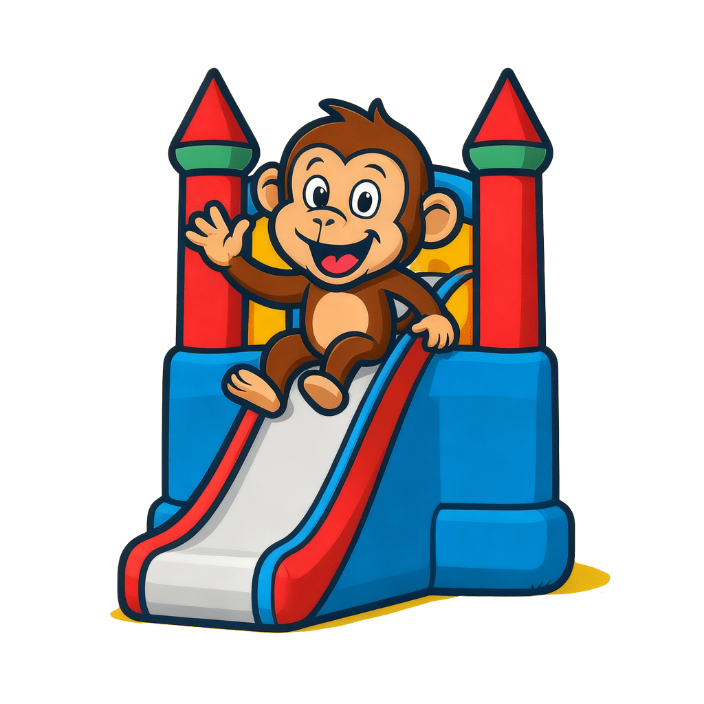BounceyMonkey character greeting Home