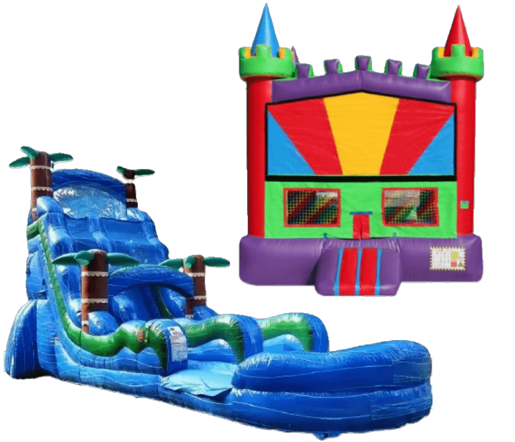 Inflatable slide and bounce house