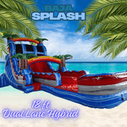 Baja Splash Dual Lane Hybrid Waterslide -  18 ft