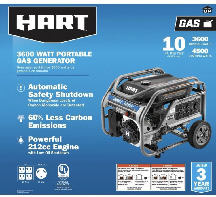 Hart 3600 watt generator