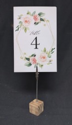 Wooden Block Table Number Holder