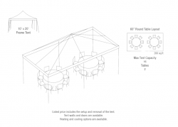10x20 Tent w/ Seating Options