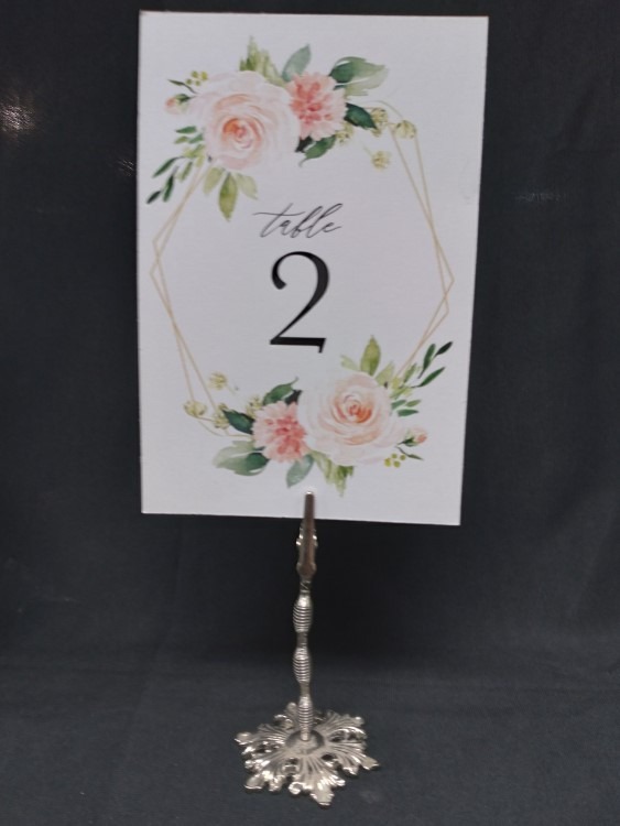Silver Snowflake Table Number Holder Clip