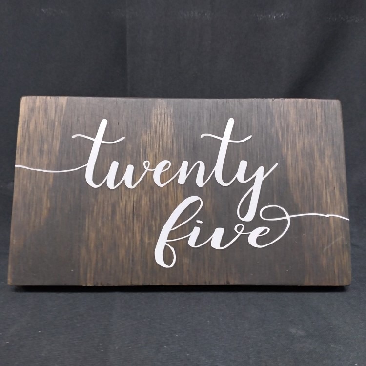 Wooden Table Number Sign