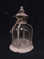 Vintage Ivory Hurricane Lantern