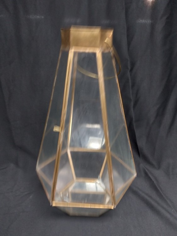 Gold Geometric Lantern - Lg