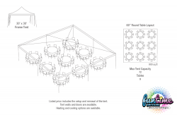 30x30 Tent w/ Seating Options