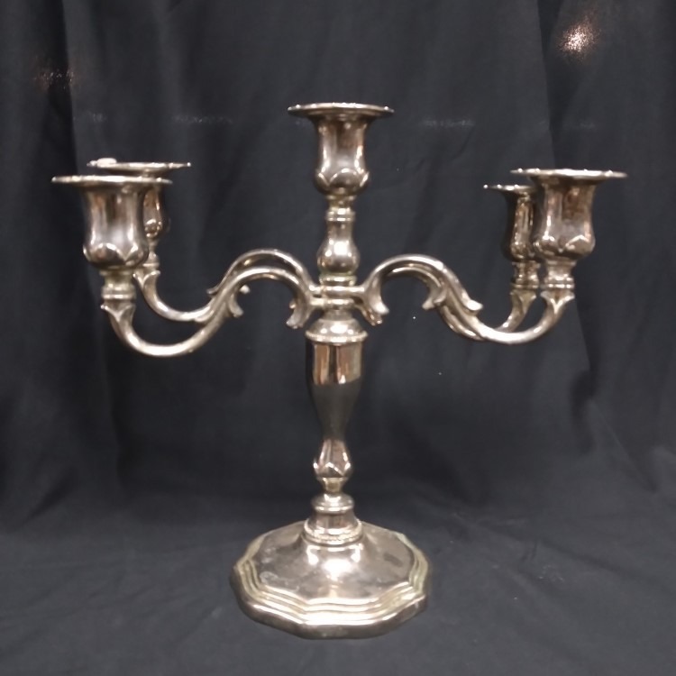 5 Arm Silver Candelabra Stand