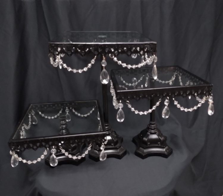 3 Piece Square Cake Stand Set