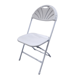 Fan Back Chair White and White