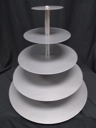 5 Tier Silver Cupcake Stand