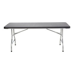 6 ft x 30 in Long Table Black - Plastic