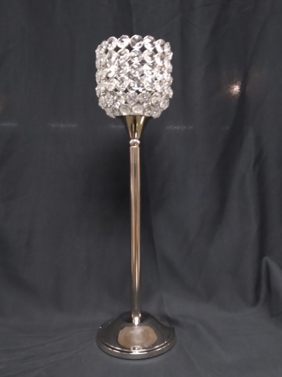Crystal Beaded Pedestal Candle Holder