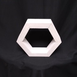 White Hexagon Wood Table Décor