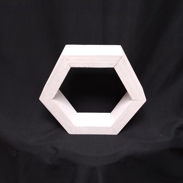 White Hexagon Wood Table Décor