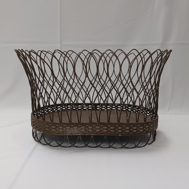 Rustic Brown Wired Basket