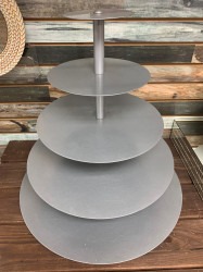 5 Tiered Silver Dessert Stacnd