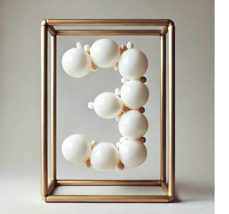 Small Framed Number/Letter Basic Balloon Sculpture