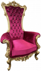 Throne Chair Royal Red with gold trim