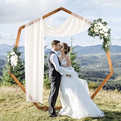 Arch Hexagon Wooden - light