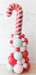 Candy Cane Balloon Column