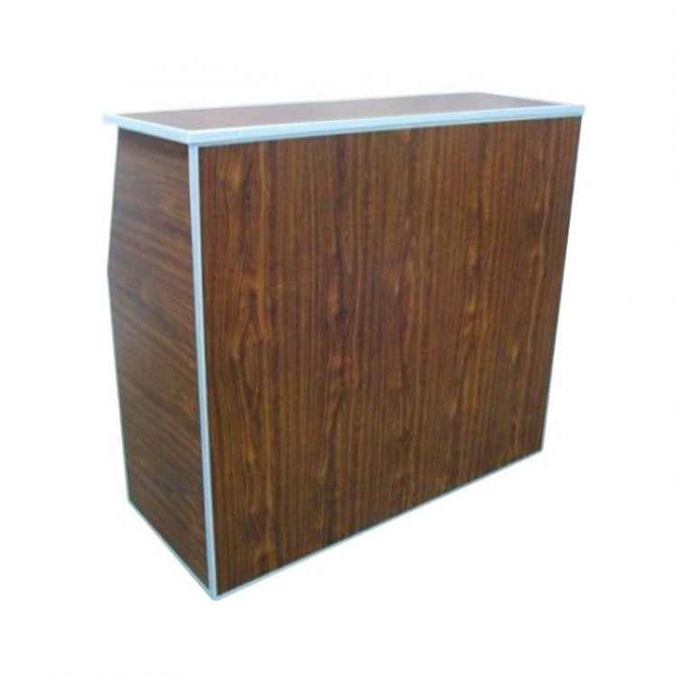 4 ft Portable Bar - Brown walnut wood grain look