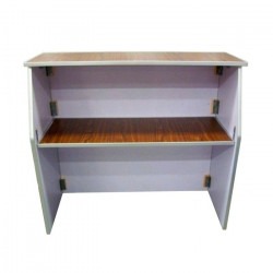 portable20bar20wanut20rear20420foot 1676424905 4 ft Portable Bar - Brown walnut wood grain look