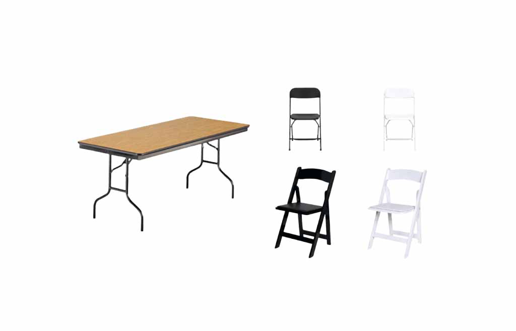 8 ft Table Seating Packages Tables & Chairs