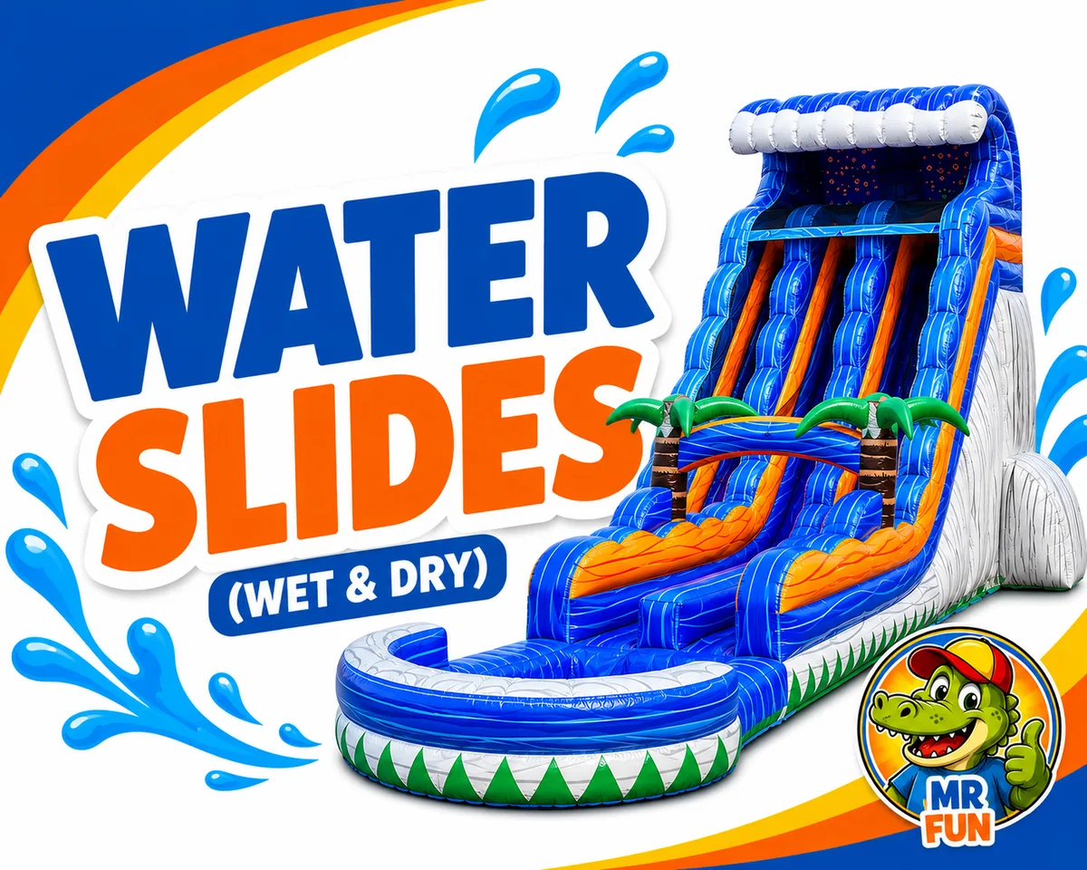 Water slide rentals, wet or dry